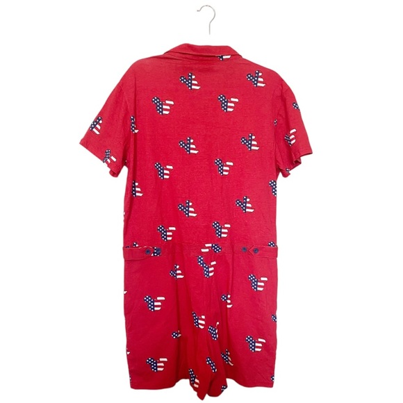 Disney Mickey Mouse Unisex Romper Shorts American Flag Patriotic Red/Blue Large - Picture 6 of 10